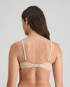 Model wears Extra-Ordinary Contour Bra in LATTE. On body back view
