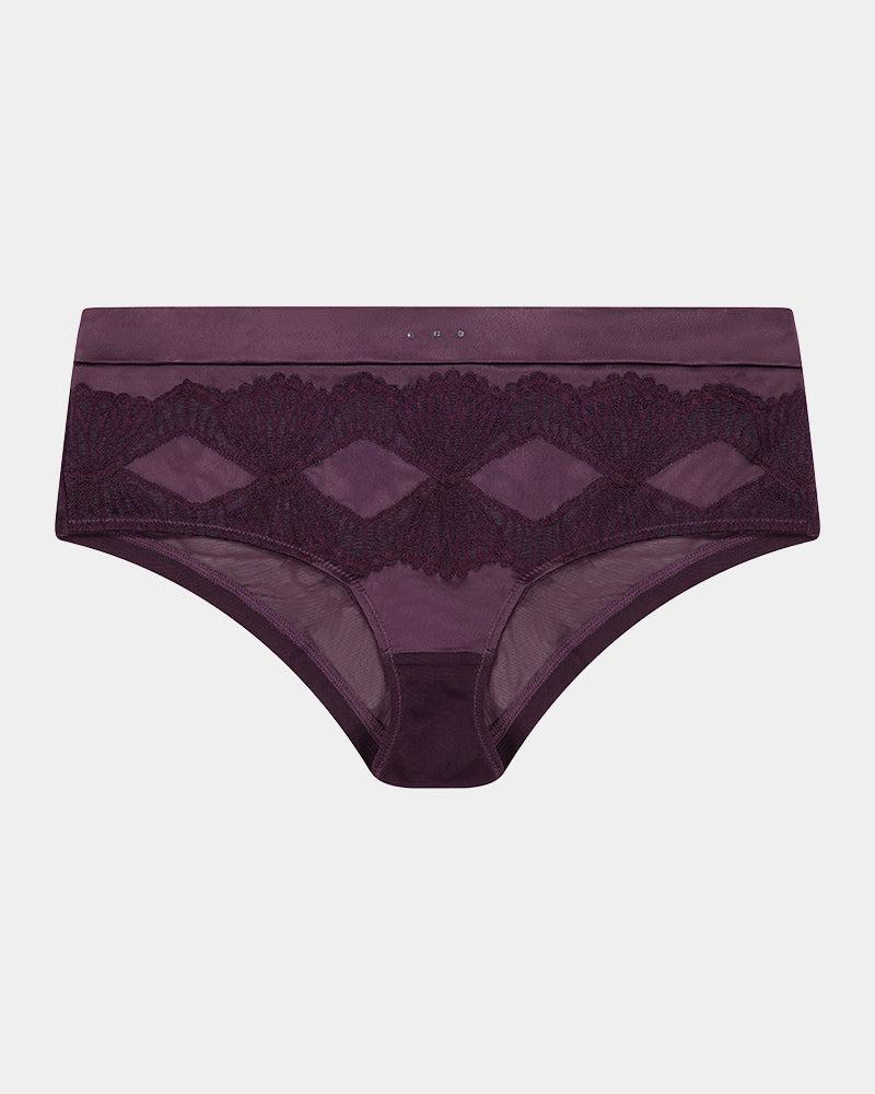 Palmer Midi in PLUM PERFECT. Flat lay front view
