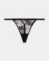Scarlet Lover Thong in BLACK. Flat lay front view