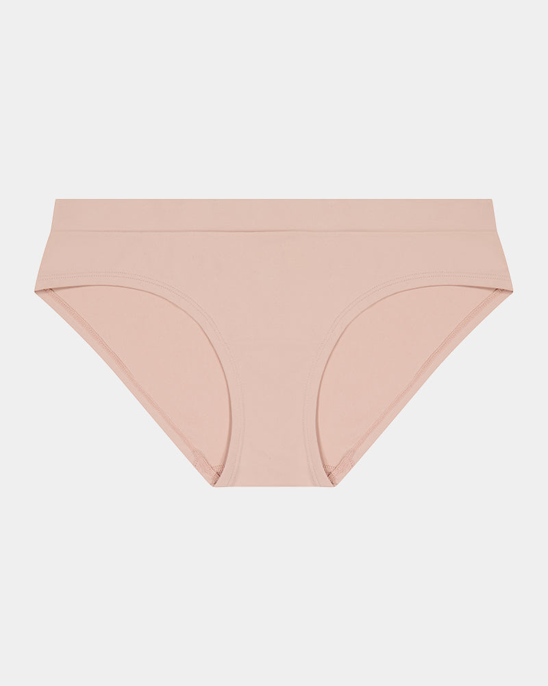 Seamless Soft Bikini in LATTE. Flat lay front view