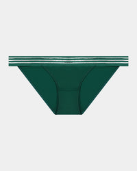 Stripe Elastic & Papertouch Tanga in RAIN FOREST. Flat lay front view