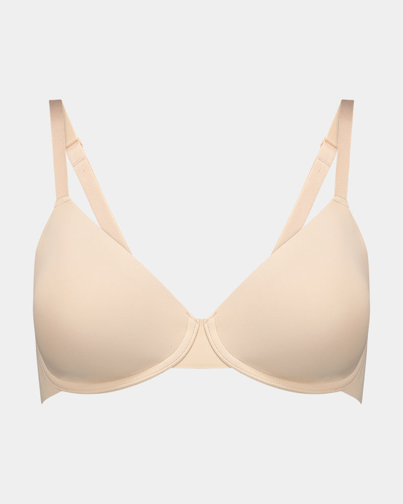 Comfit Collection Contour Bra in LATTE. Flat lay front view