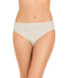 Model wears Freestyle High Cut Brief in CHAMPAGNE. On body front view
