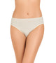 Model wears Freestyle High Cut Brief in CHAMPAGNE. On body front view