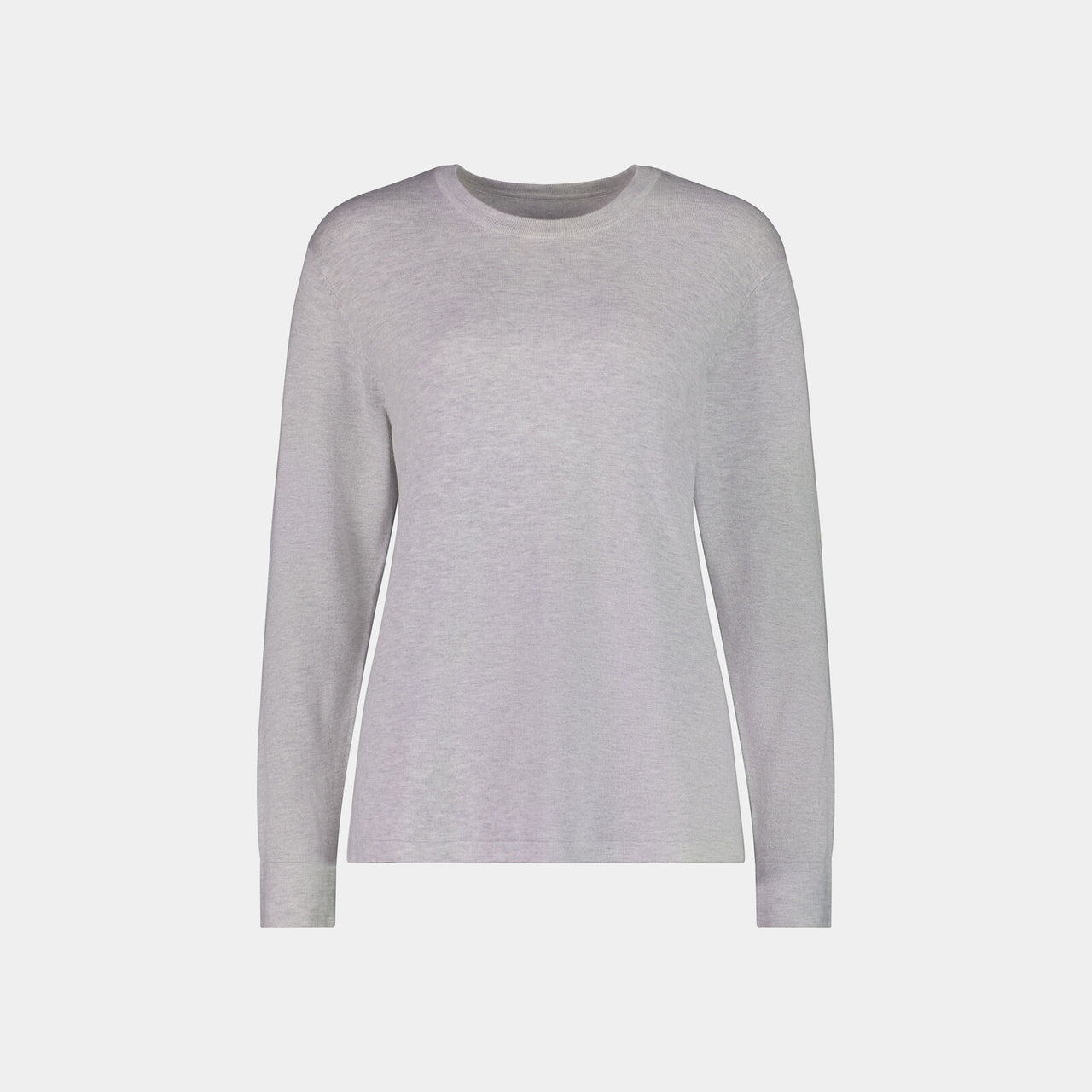 Insomnia Long Sleeve Top in LIGHT GREY MARLE. Flat lay front view