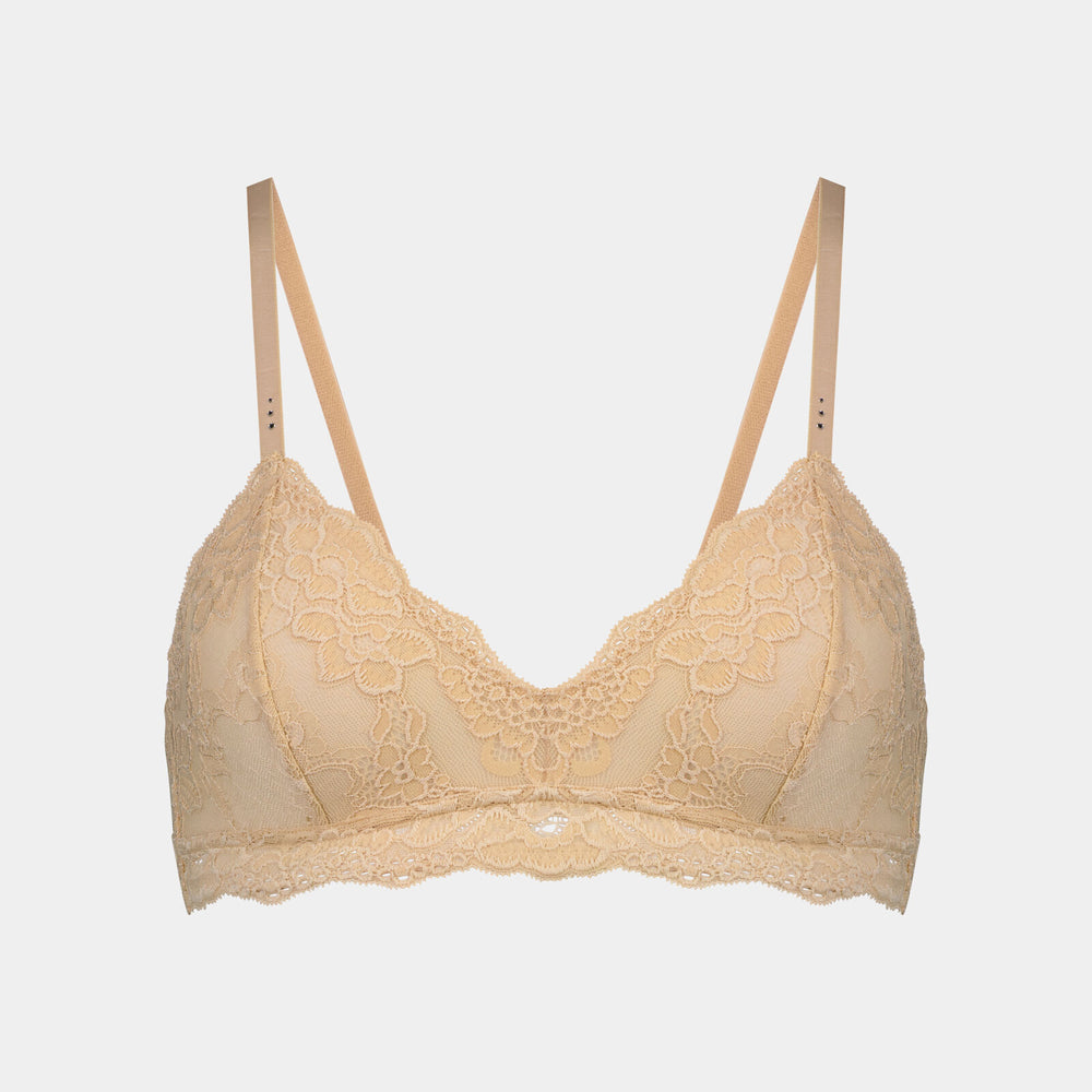 My Fit Lace Bralette in FRAPPE. Flat lay front view