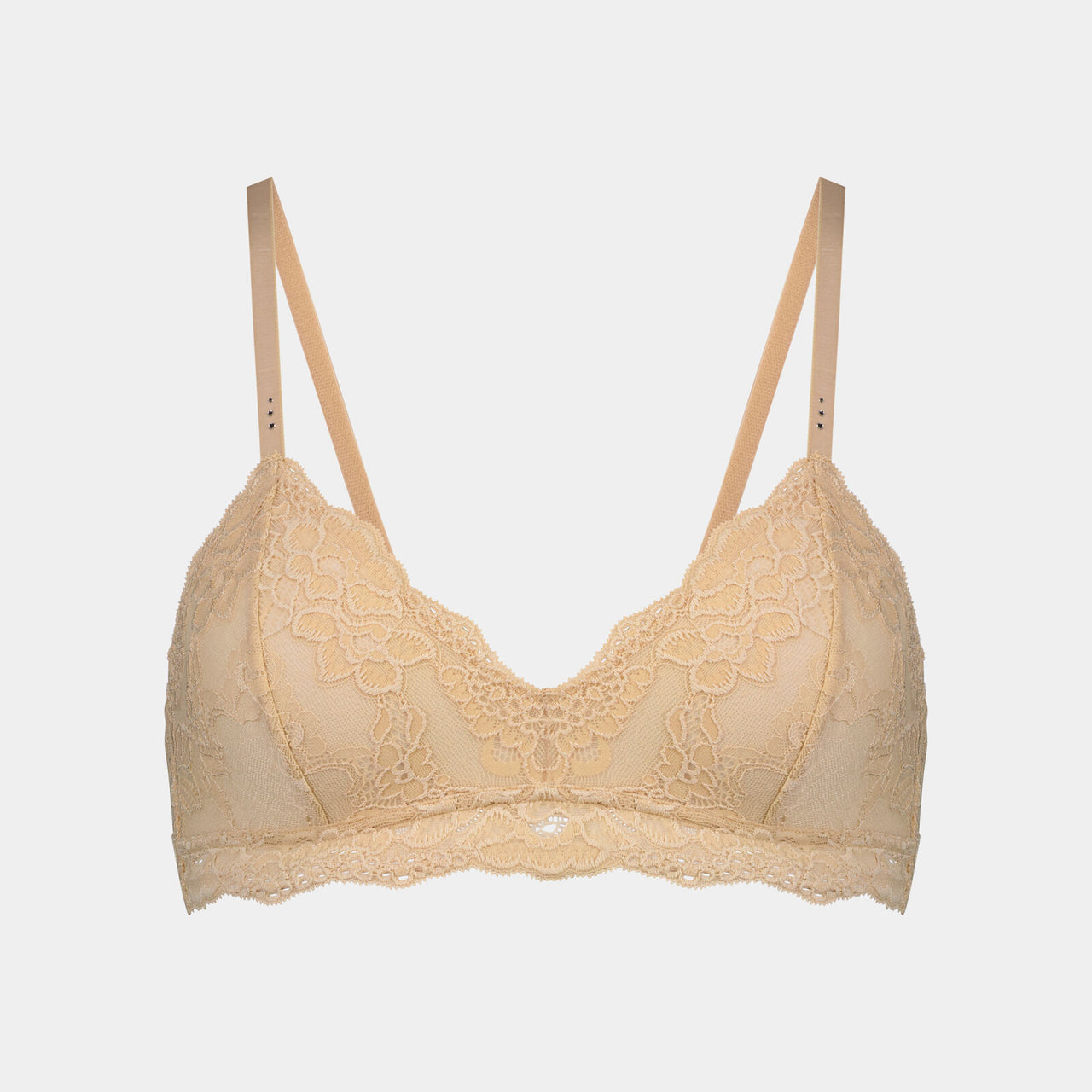 My Fit Lace Bralette in FRAPPE. Flat lay front view