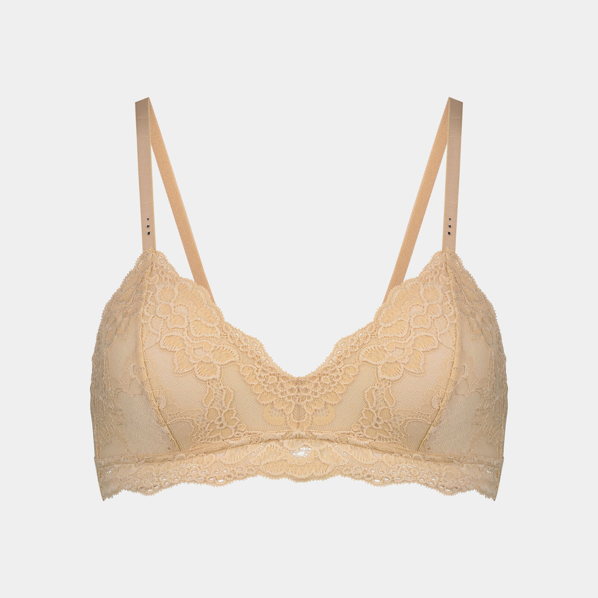 My Fit Lace Bralette in FRAPPE. Flat lay front view