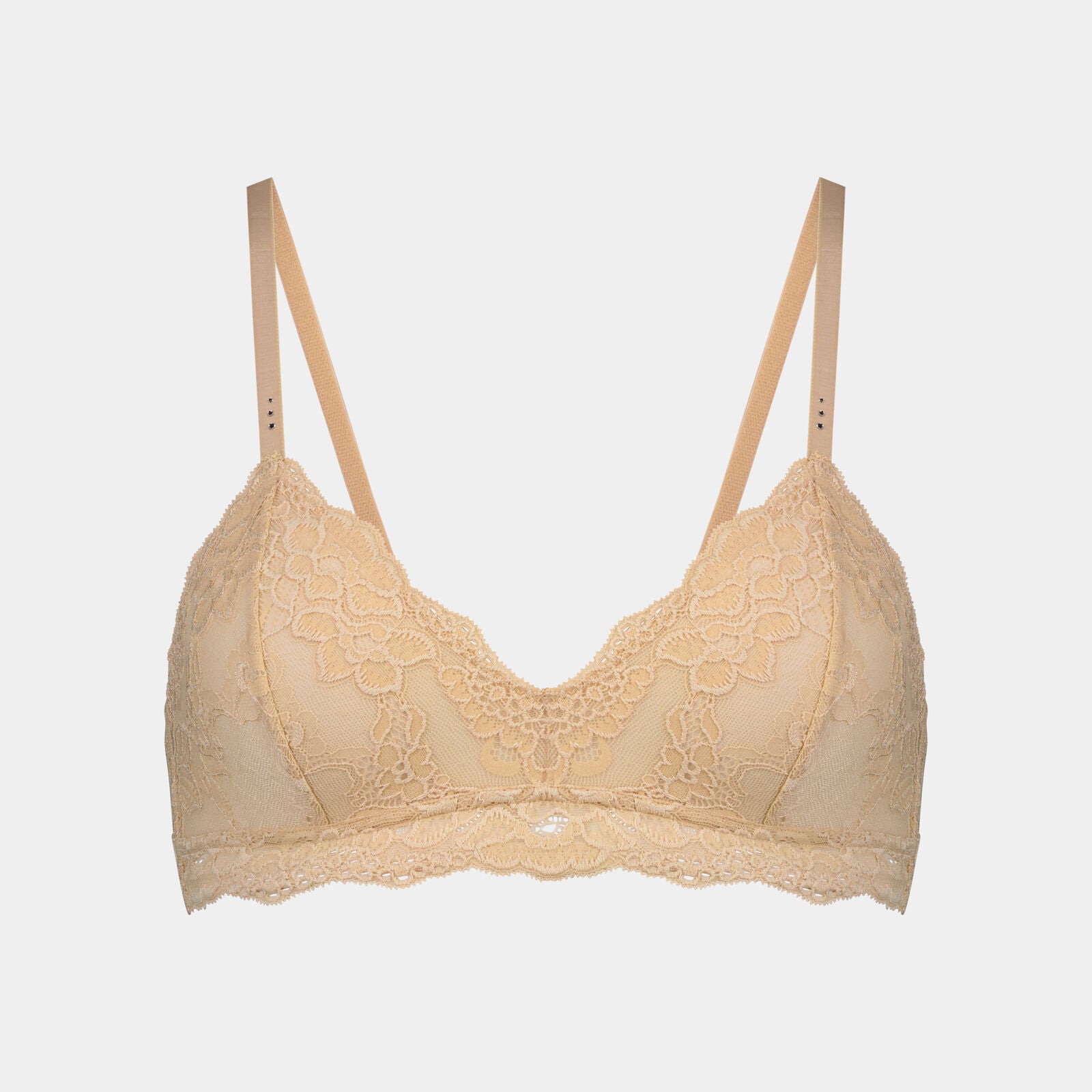 My Fit Lace Bralette in FRAPPE. Flat lay front view