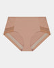 Comfit Collection Midi in MOCHA. Flat lay front view