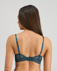Model wears Ava Rose Underwire Bra in MEDITERRANEA. On body back view
