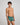 Retros Print Mens Trunk in RAIN FOREST GRID PRINT. Flat lay back view