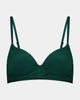 Delightfully Smooth Contour Bra in RAIN FOREST. Flat lay front view