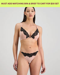 Aziza Thong in SILVER PINK/BLACK. Feature shot