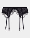 Romilly Suspender in BLACK. Flat lay front view
