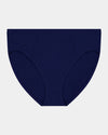 Body Cotton High Cut Brief in Medieval Blue. Flat lay front view