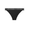 Stripe Elastic & Papertouch Tanga in BLACK. Flat lay front view