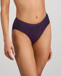 Body Cotton Bikini in PURPLE VELVET. Flat lay back view
