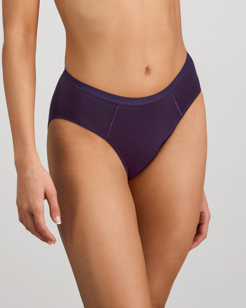 Body Cotton Bikini in PURPLE VELVET. Flat lay back view