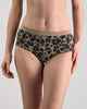 Model wears Seamless Jacquard Full Brief in LEOPARD LOVER. On body front view
