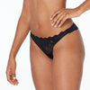 Model wears Sienna Siesta Thong in BLACK. On body side view