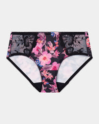 Wild Violet Full Brief in TANGLED GARDEN PRINT. Flat lay front view