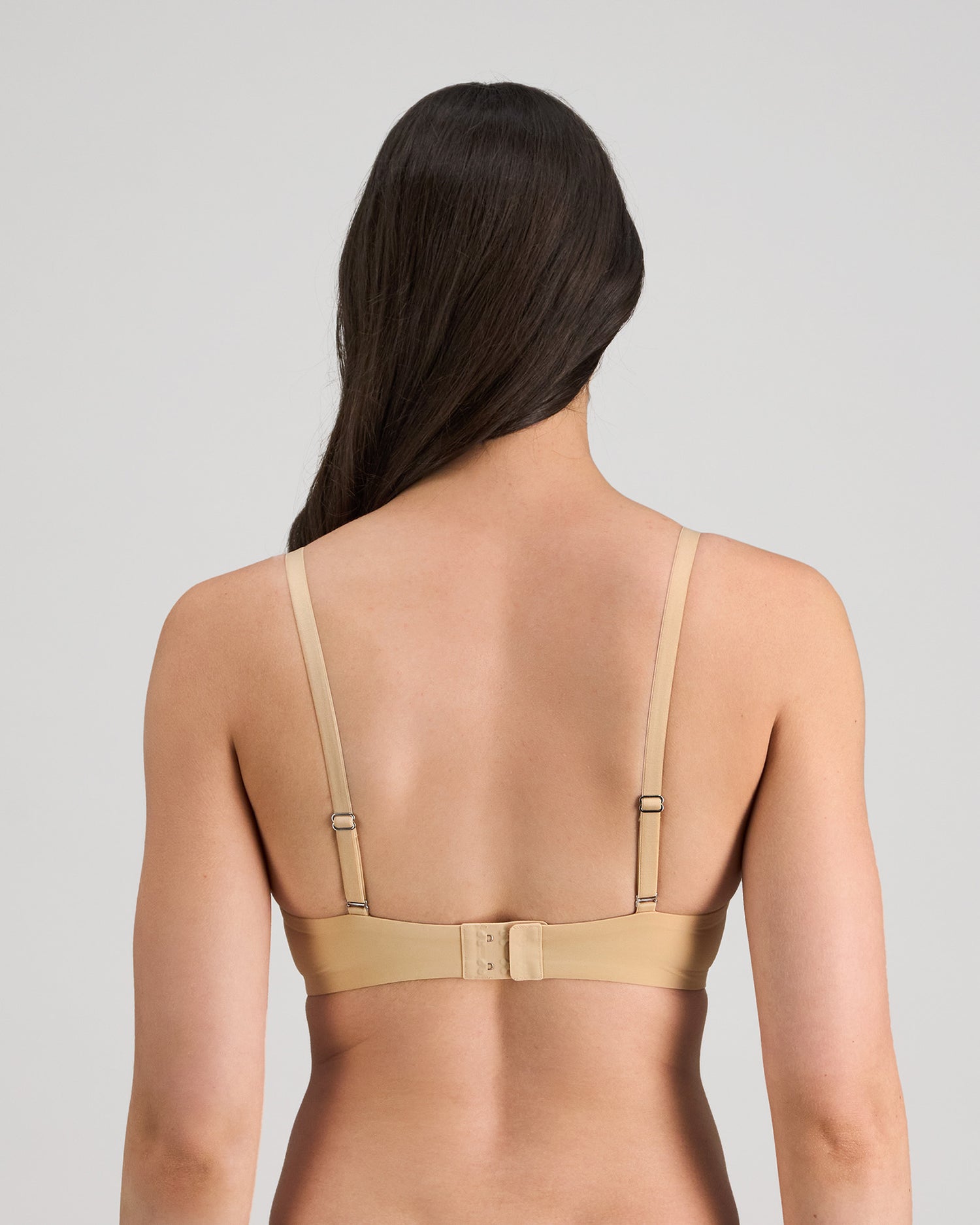 Model wears My Fit Smooth Push Up Bra in FRAPPE. On body back view