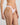 Model wears Stripe Elastic & Papertouch Tanga in FESTIVAL BLOOM. On body side view