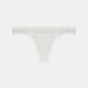 Simply Me Thong in WHITE. Flat lay front view