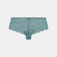 My Fit Lace Brazilian in SAGEBRUSH GREEN. Flat lay front view