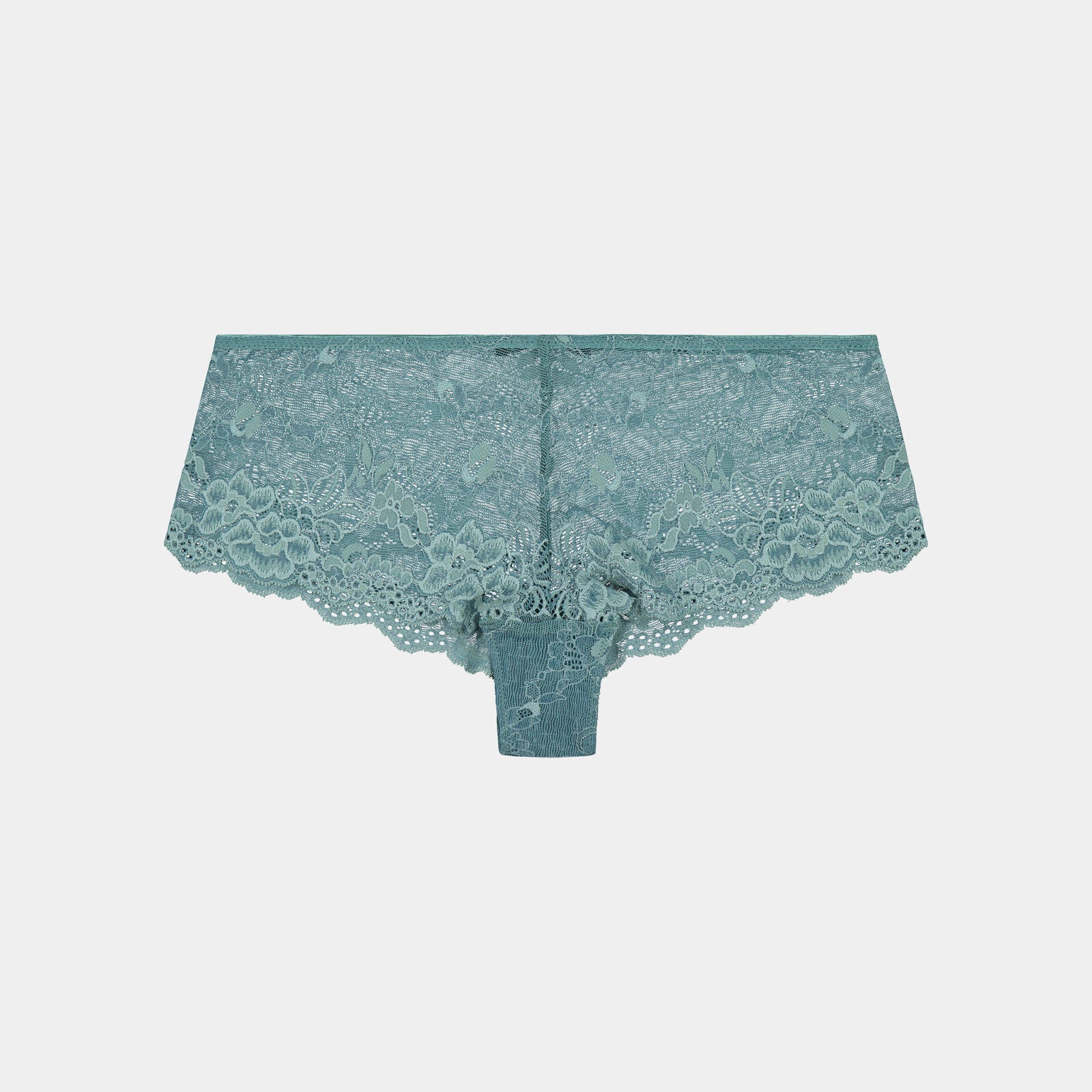 My Fit Lace Brazilian in SAGEBRUSH GREEN. Flat lay front view