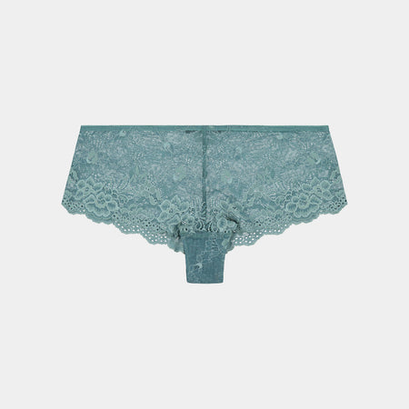 My Fit Lace Brazilian in SAGEBRUSH GREEN. Flat lay front view