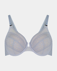 Amplify Underwire Bra in SKYWAY. Flat lay front view