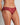 Model wears Fae Brazilian in BIKING RED. On body side view