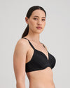 Model wears Rita Contour Bra in BLACK. On body side view