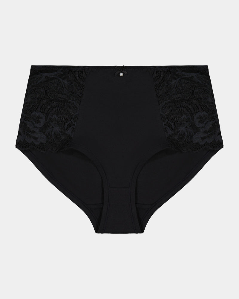 Embrace Full Brief in BLACK. Flat lay front view