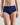 Model wears Body Cotton Full Brief in Medieval Blue. On body front view