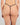 Model wears Sheer Impact Thong in BLACK. On body back view