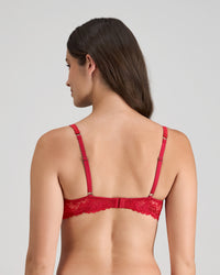 Model wears Adoration Contour Bra in SALSA. On body back view