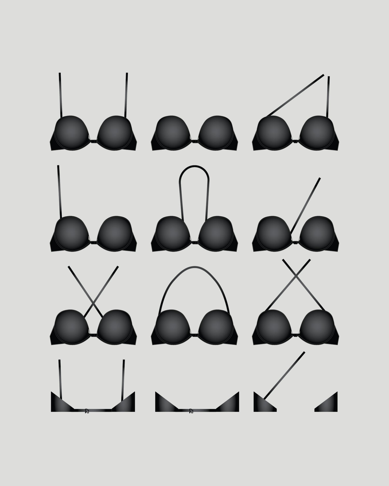 Infinity Multiway Convertible Bra in LATTE. Flat lay back view