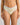 Model wears Daily Micro Thong in TRANSPARENT YELLOW. On body front view