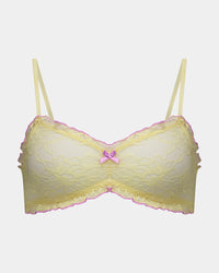 Sundae Bralette in LEMON MERINGUE. Flat lay front view