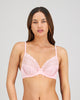 Model wears Yvette Underwire Bra in ICY PINK. On body front view