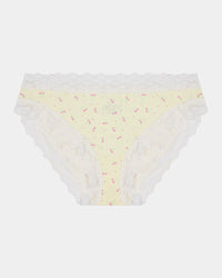 Daily Micro Bikini in TRANSPARENT YELLOW. Flat lay front view