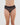 Model wears Lacey Brazilian in BLACK. On body front view
