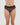Model wears Lacey Brazilian in BLACK. On body front view