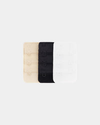 Bra Extenders 2 Hook 3 pack in ASSORTED. Flat lay front view