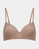 Delightfully Smooth Contour Bra in LATTE. Flat lay front view