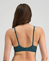 Model wears Yvette Underwire Bra in MEDITERRANEA. On body back view