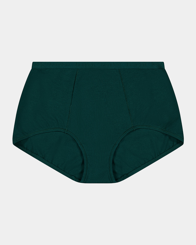 Body Cotton Full Brief in RAIN FOREST. Flat lay front view